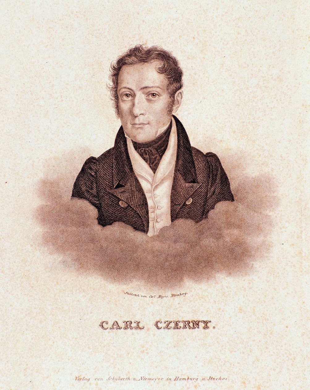 Portrét Carla Czernyho (litografie od Josef Nikolaus Kriehuber