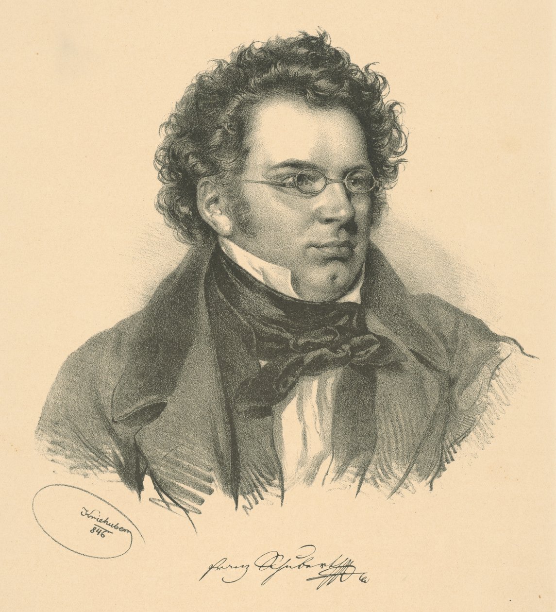 Portrét Franze Schuberta 1797-1828, 1846. od Josef Nikolaus Kriehuber