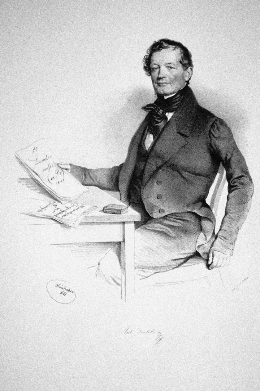 Portrét skladatele Antona Diabelliho 1781-1858, 1841 od Josef Nikolaus Kriehuber