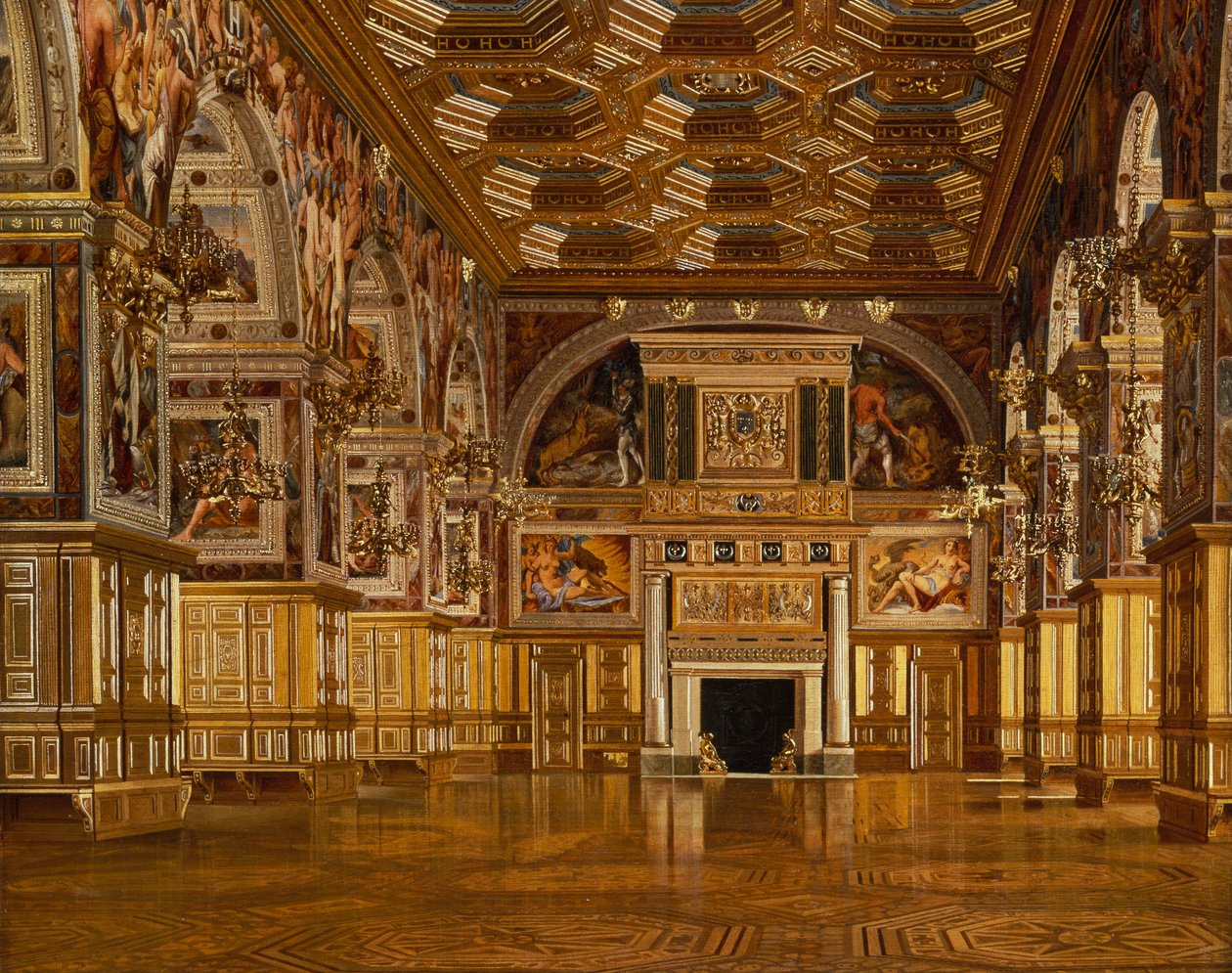 Ballroom of Fontainebleau (olej na plátně) od Josef Theodor Hansen