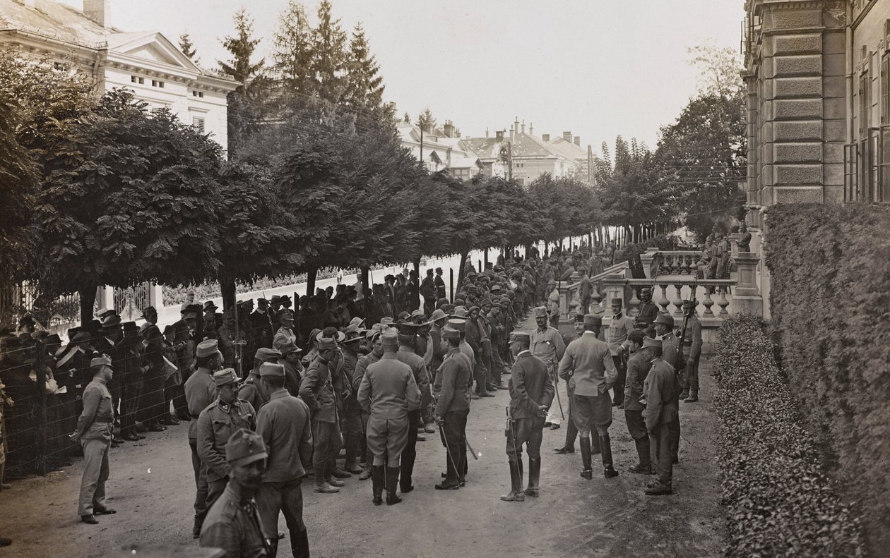 Album "Moje světová válka - vzpomínky na jihozápadní frontu v Korutanech, Itálie, Trentino-Alto Adige) 31.3.1915-12.11. 1918 - Josef Zohles Vídeň ": vojáci s mnoha zajatci od Josef Zohles