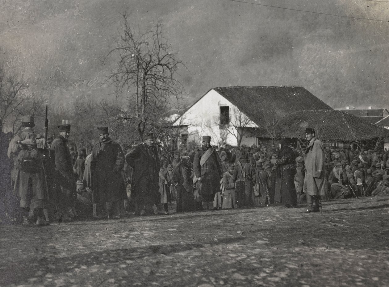 Album "Moje světová válka - vzpomínky na jihozápadní frontu v Korutanech, Itálie, Trentino-Alto Adige) 31.3.1915-12.11. 1918 - Josef Zohles Vídeň ": zajatci (č/b foto) od Josef Zohles