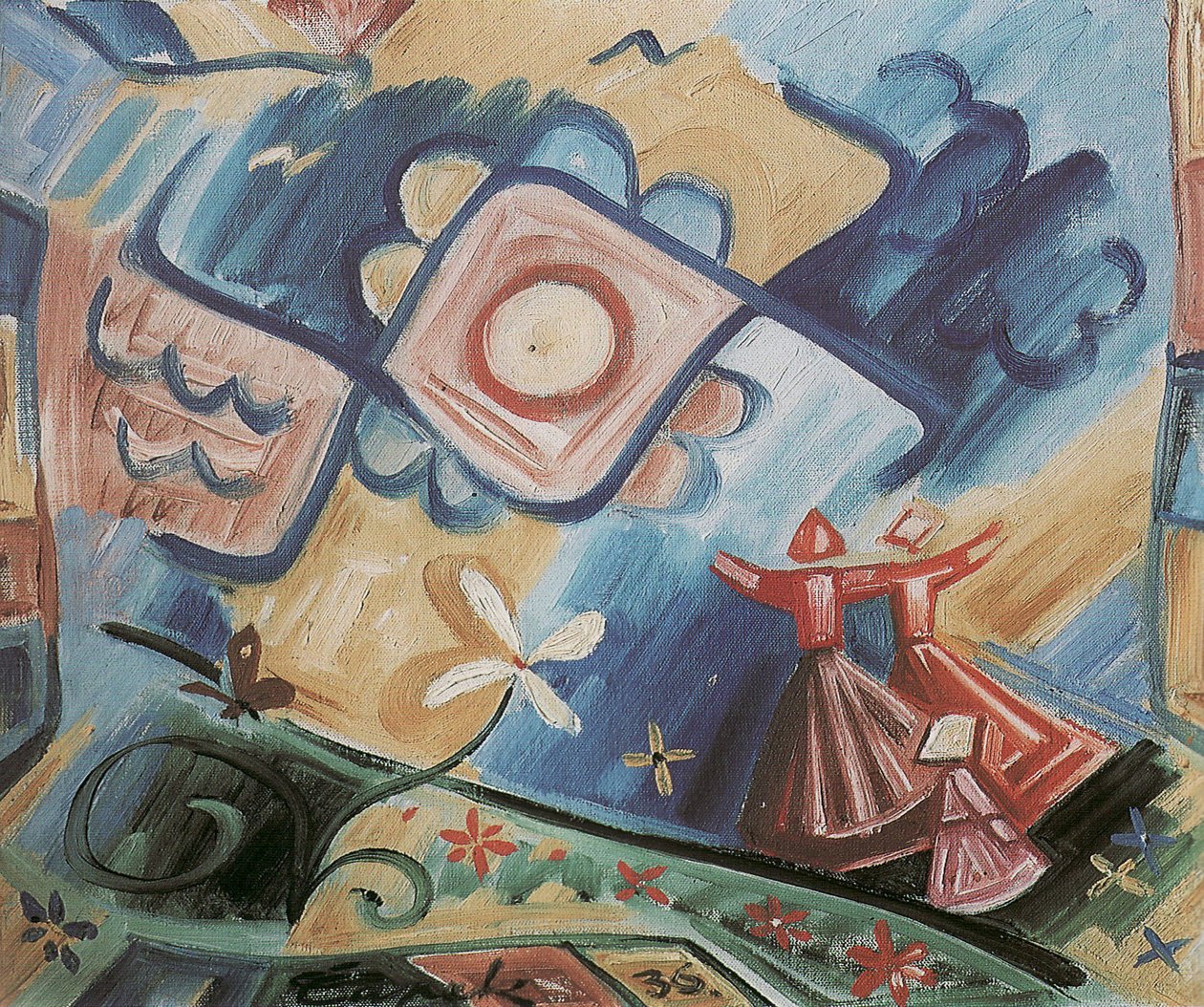 Folklorní ozdoba zpívajících dívek, 1936 od Josef Čapek