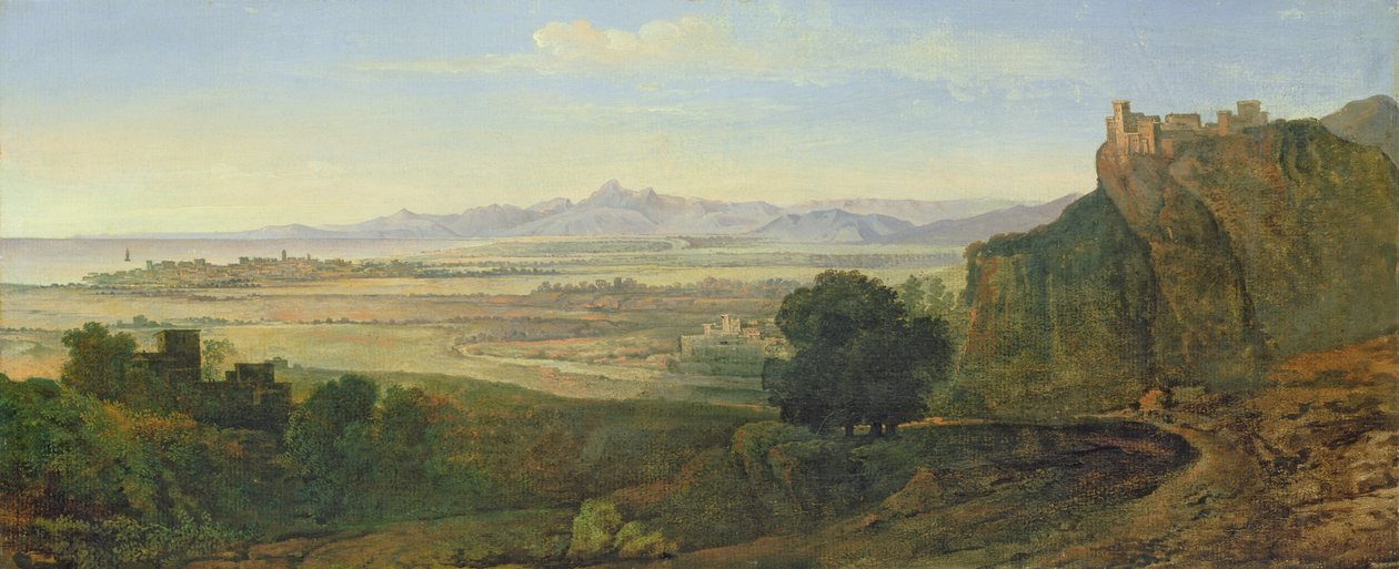 Krajina Campagna (olej na papíře položený na plátně) od Joseph Anton Koch