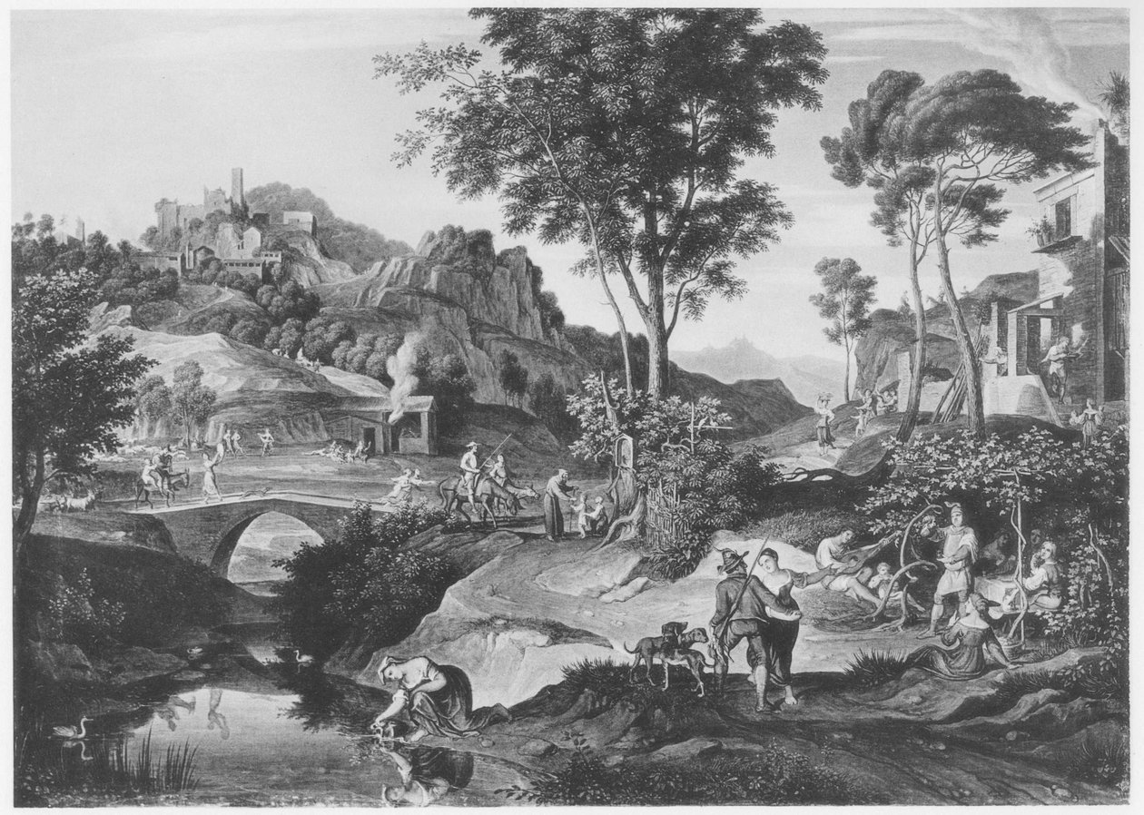 Italská krajina s Donem Quijotem od Joseph Anton Koch