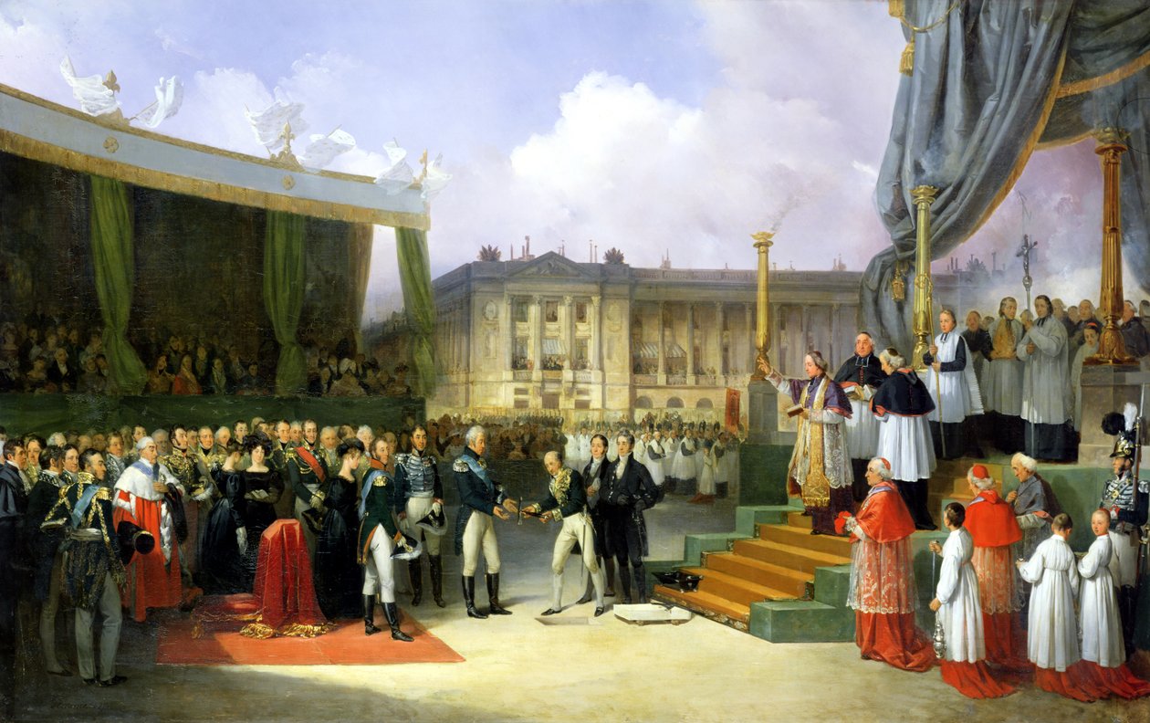 Inaugurace pomníku na památku Ludvíka XVI. (1754-93) Karlem X. (1757-1836) na Place de la Concorde, 3. května 1826, 1827 od Joseph Beaume