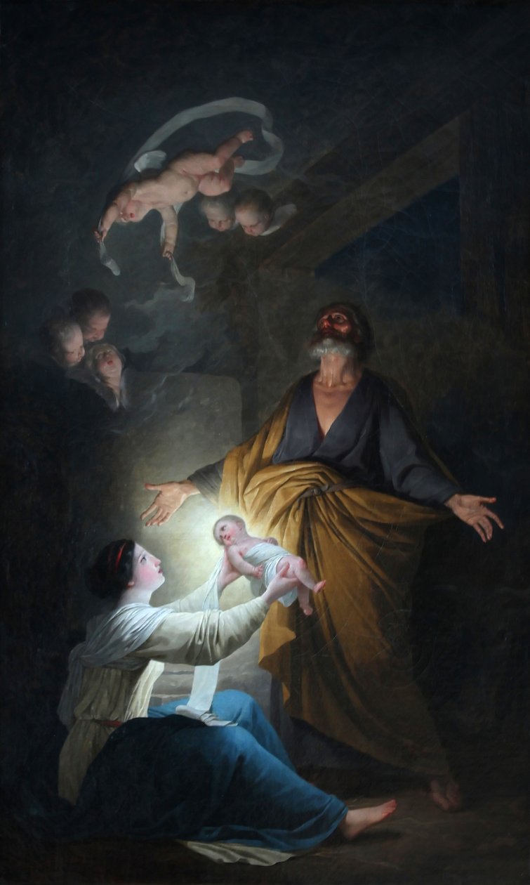 Svatá rodina nebo Narození Páně od Joseph Benoît Suvée