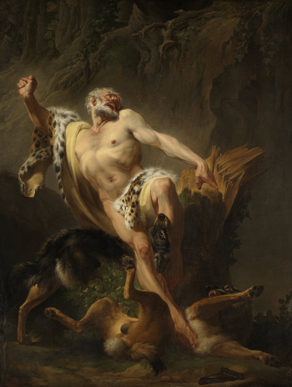 Milo z Crotonu od Joseph Benoît Suvée