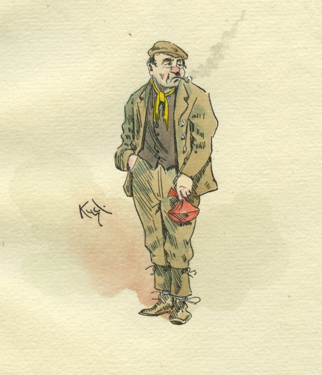 Postava z Olivera Twista (inkoust a wc na papíře) od Joseph Clayton Clarke