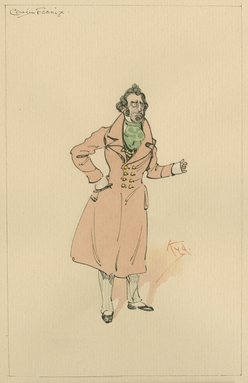 Bratranec Feenix, známý jako Lord Feenix, kolem 20. let (pero a inkoust s wc na papíře) od Joseph Clayton Clarke