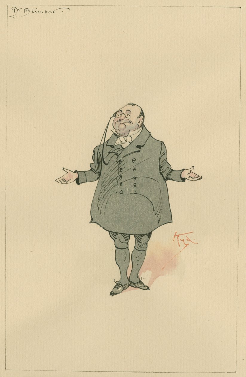 Dr Blimber, cca 1920 (pero a inkoust s wc na papíře) od Joseph Clayton Clarke