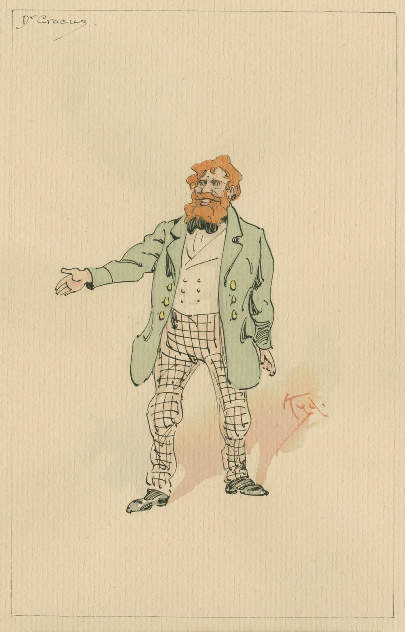 Dr Crocus, cca 1920 (pero a inkoust s wc na papíře) od Joseph Clayton Clarke