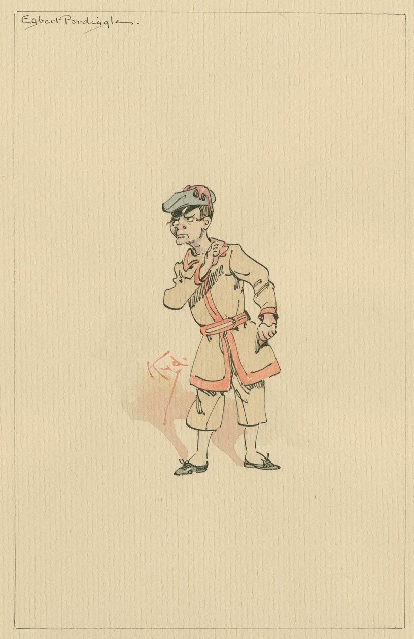 Egbert Pardiggle, cca 1920 (pero a inkoust s wc na papíře) od Joseph Clayton Clarke