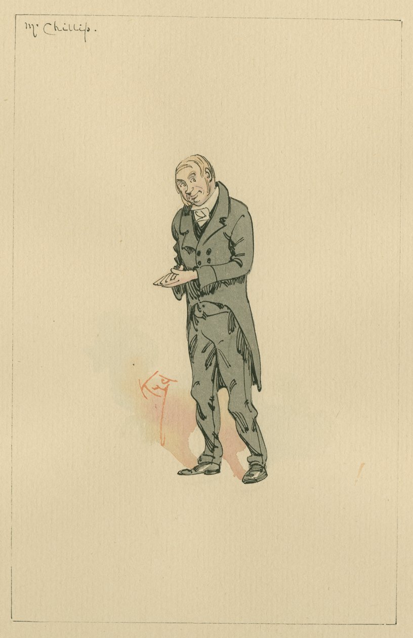 Mr Chillip, cca 20. léta (pero a inkoust s wc na papíře) od Joseph Clayton Clarke