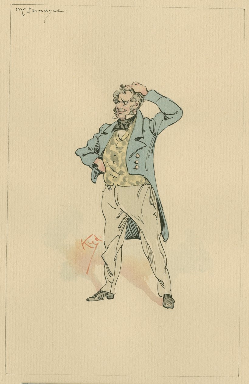 Pan Jarndyce, cca 20. léta (pero a inkoust s wc na papíře) od Joseph Clayton Clarke