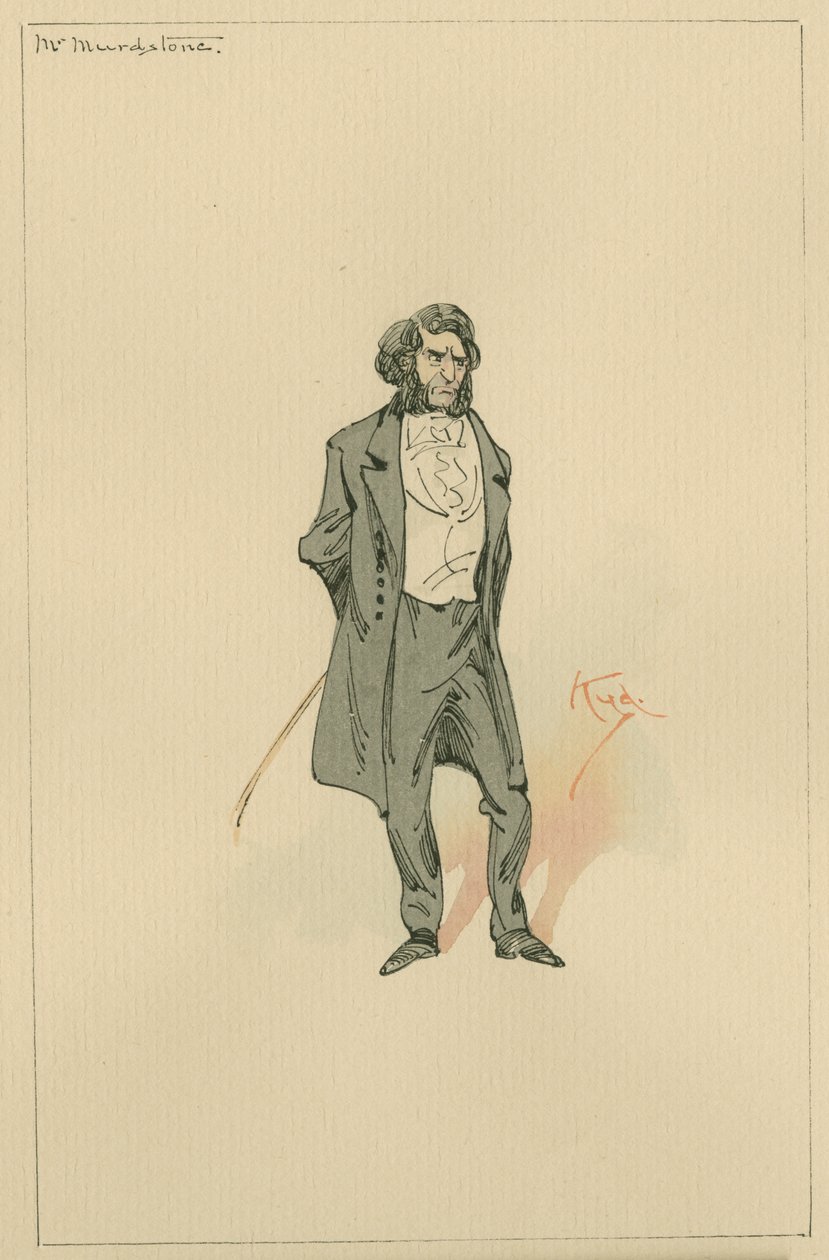 Mr Murdstone, cca 20. léta (pero a inkoust s wc na papíře) od Joseph Clayton Clarke