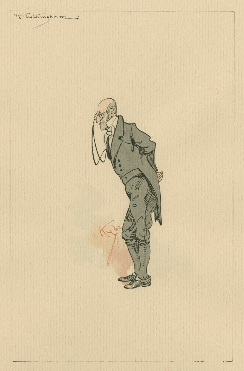 Pan Tulkinghorn, cca 20. léta 20. století (pero a tuš s čb na papíře) od Joseph Clayton Clarke