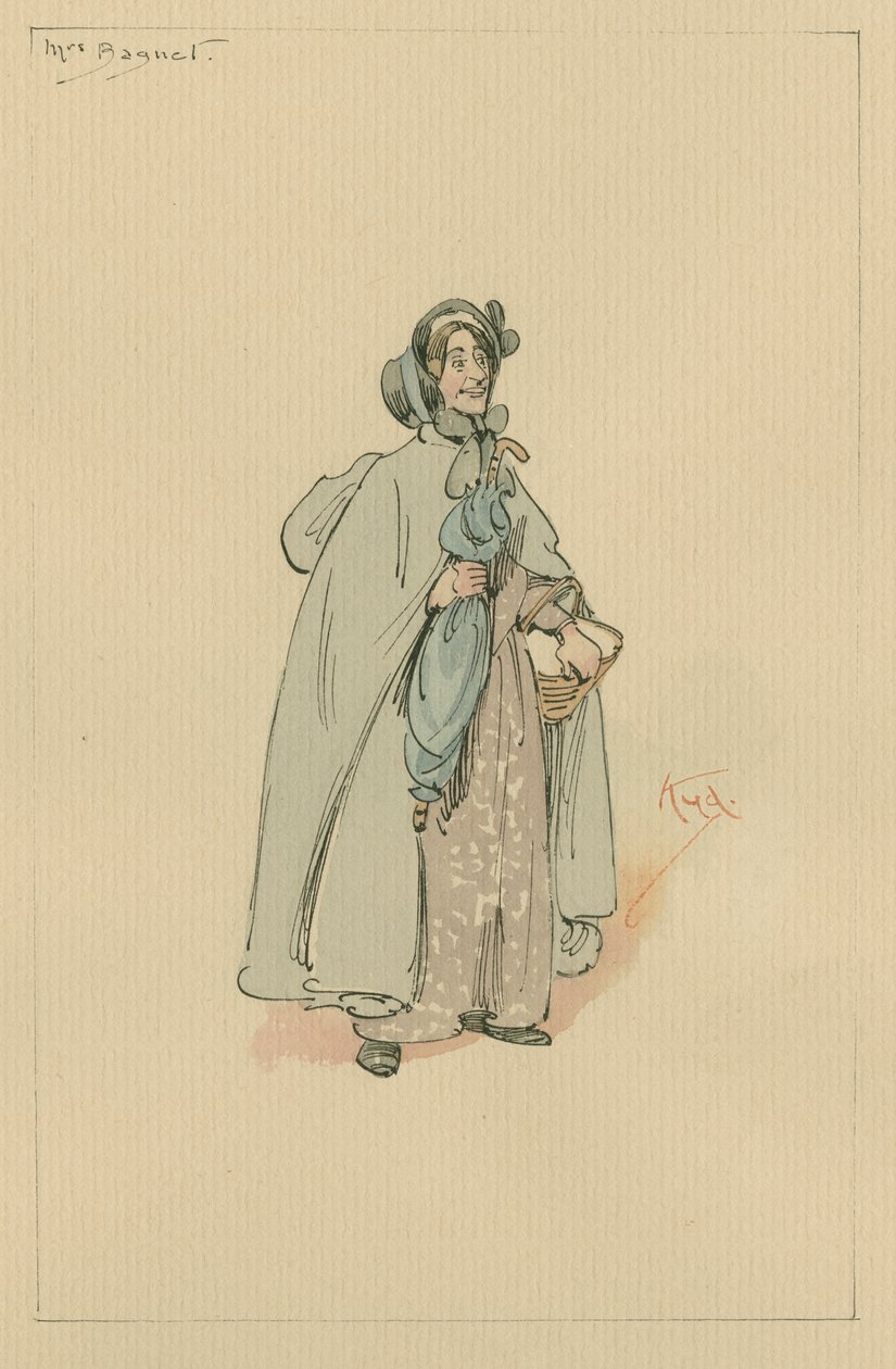 Paní Bagnetová, cca 20. léta 20. století (pero a tuš s čb na papíře) od Joseph Clayton Clarke