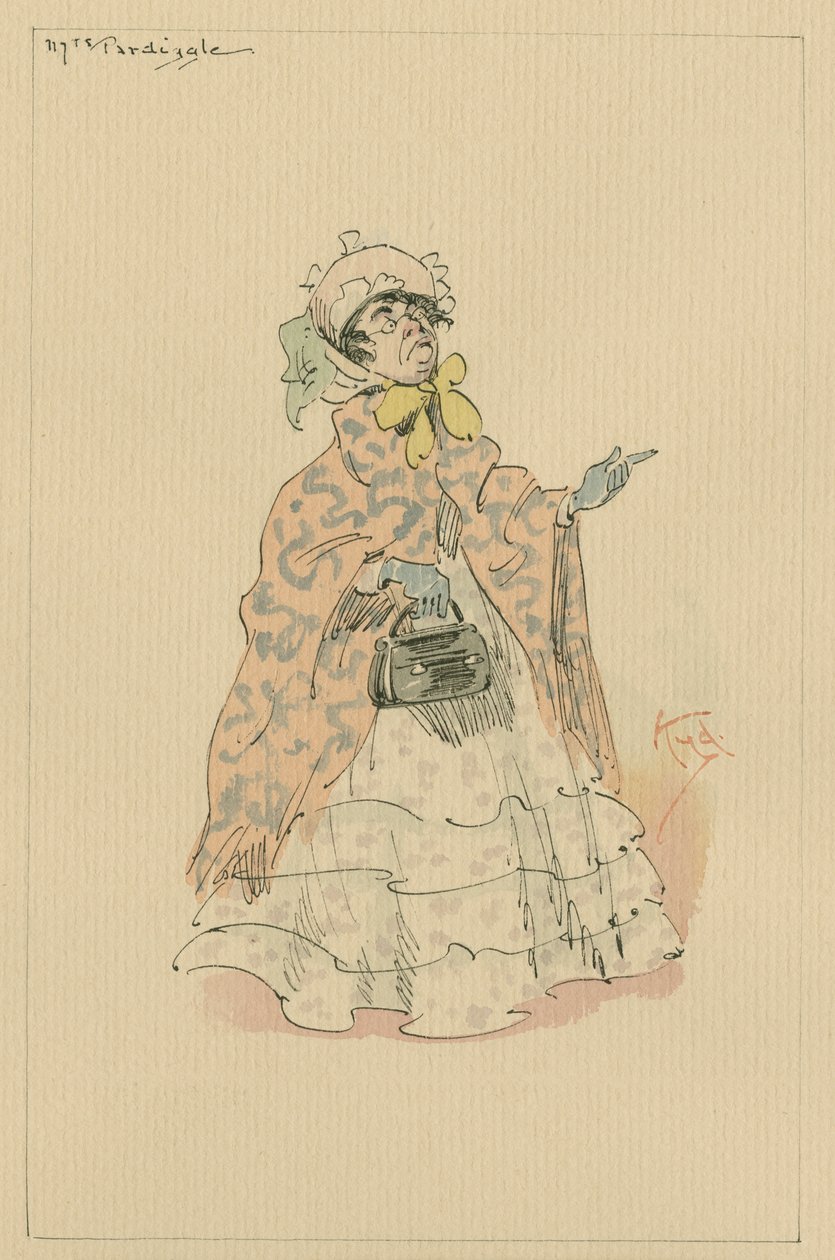 Paní Pardiggleová, cca 20. léta 20. století (pero a tuš s čb na papíře) od Joseph Clayton Clarke