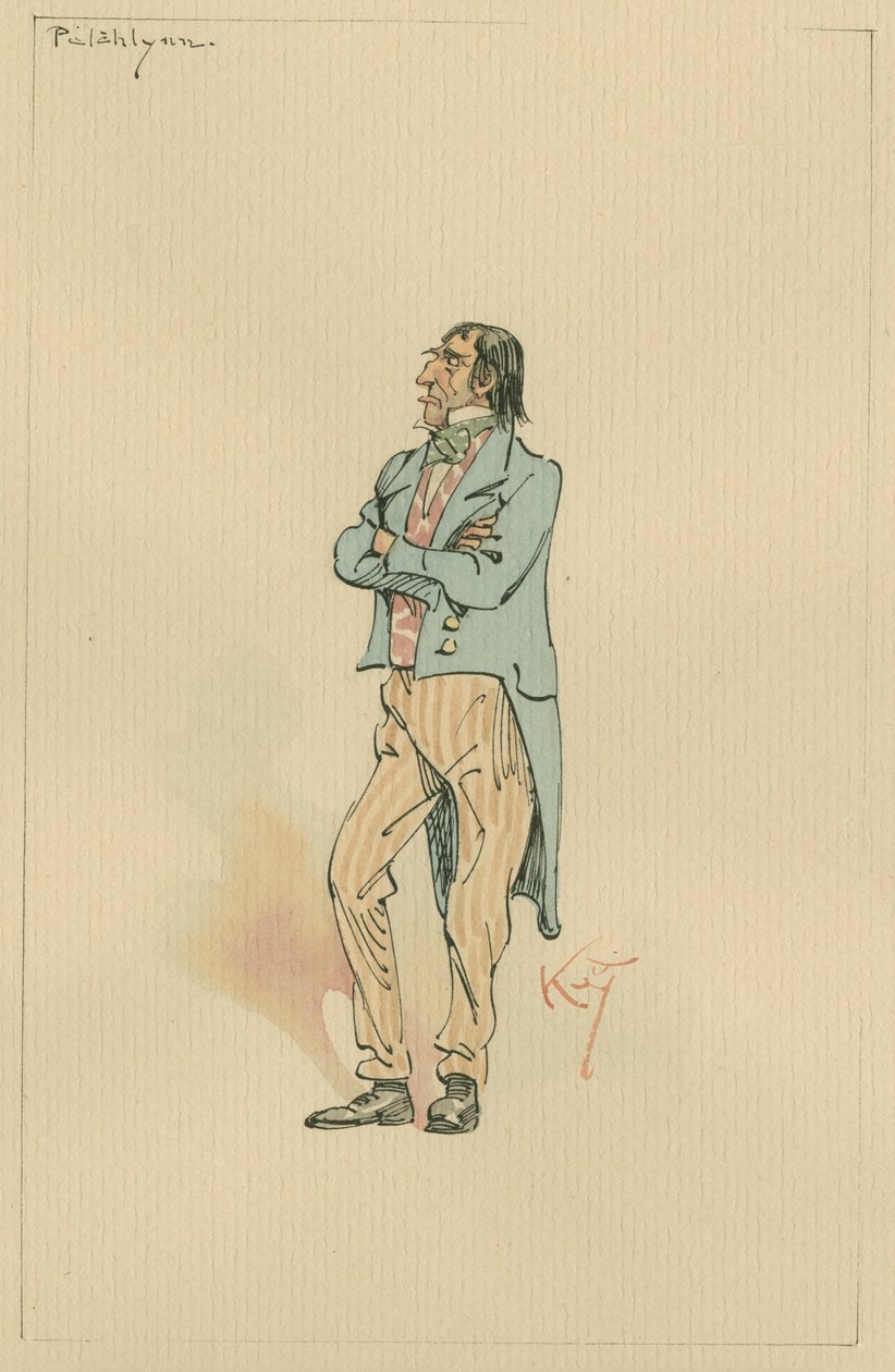 Pilahlynn, cca 1920 (pero a inkoust s wc na papíře) od Joseph Clayton Clarke