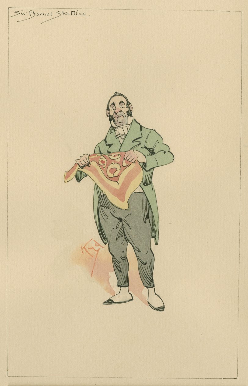 Sir Barnett Skettles, cca 1920 (pero a inkoust s wc na papíře) od Joseph Clayton Clarke