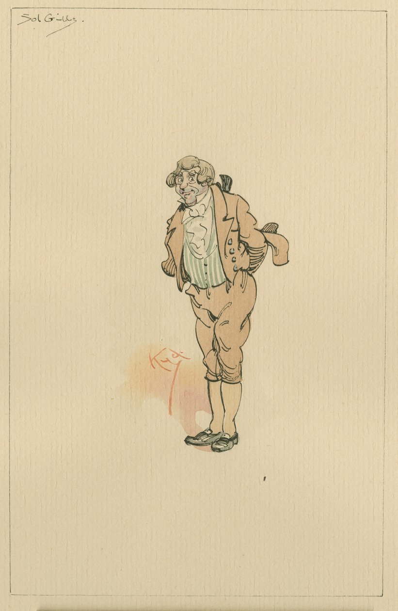 Solomon Gills, nebo strýček Sol, kolem 20. let (pero a inkoust s wc na papíře) od Joseph Clayton Clarke