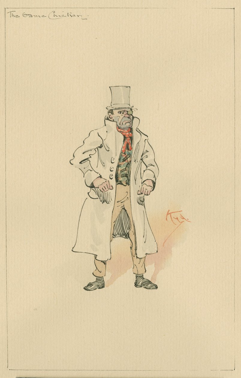 Hra na kuře, cca 20. léta 20. století (pero a tuš s čb na papíře) od Joseph Clayton Clarke