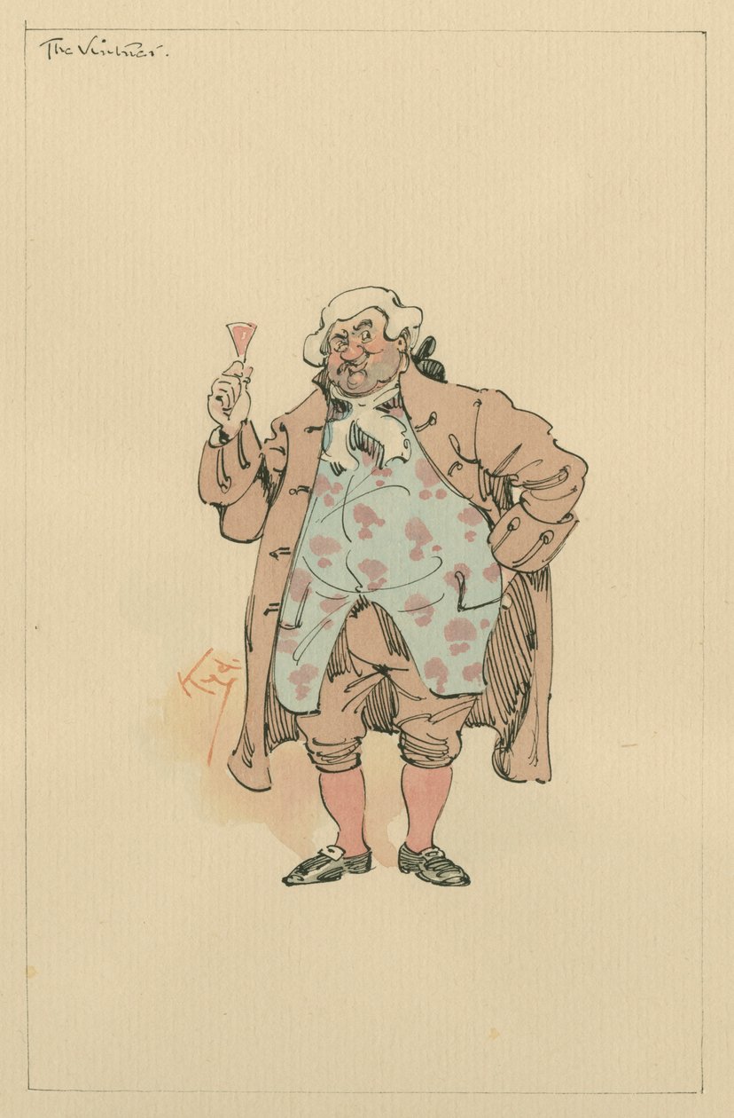 Vinař, cca 1920 (pero a inkoust s wc na papíře) od Joseph Clayton Clarke