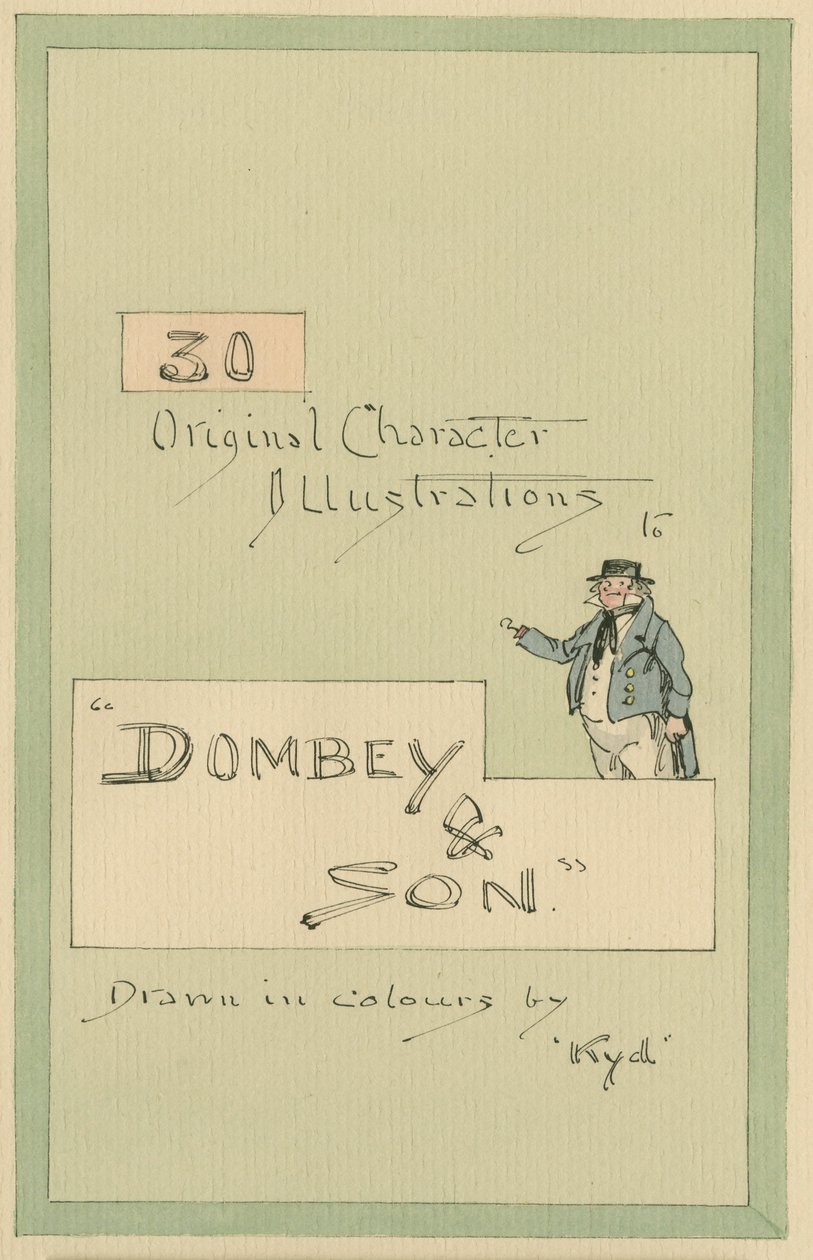 Titulní strana, cca 1920 (pero a inkoust s wc na papíře) od Joseph Clayton Clarke