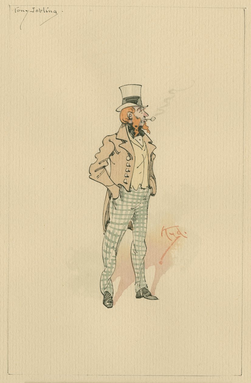 Tony Jobling, cca 1920 (pero a inkoust s wc na papíře) od Joseph Clayton Clarke