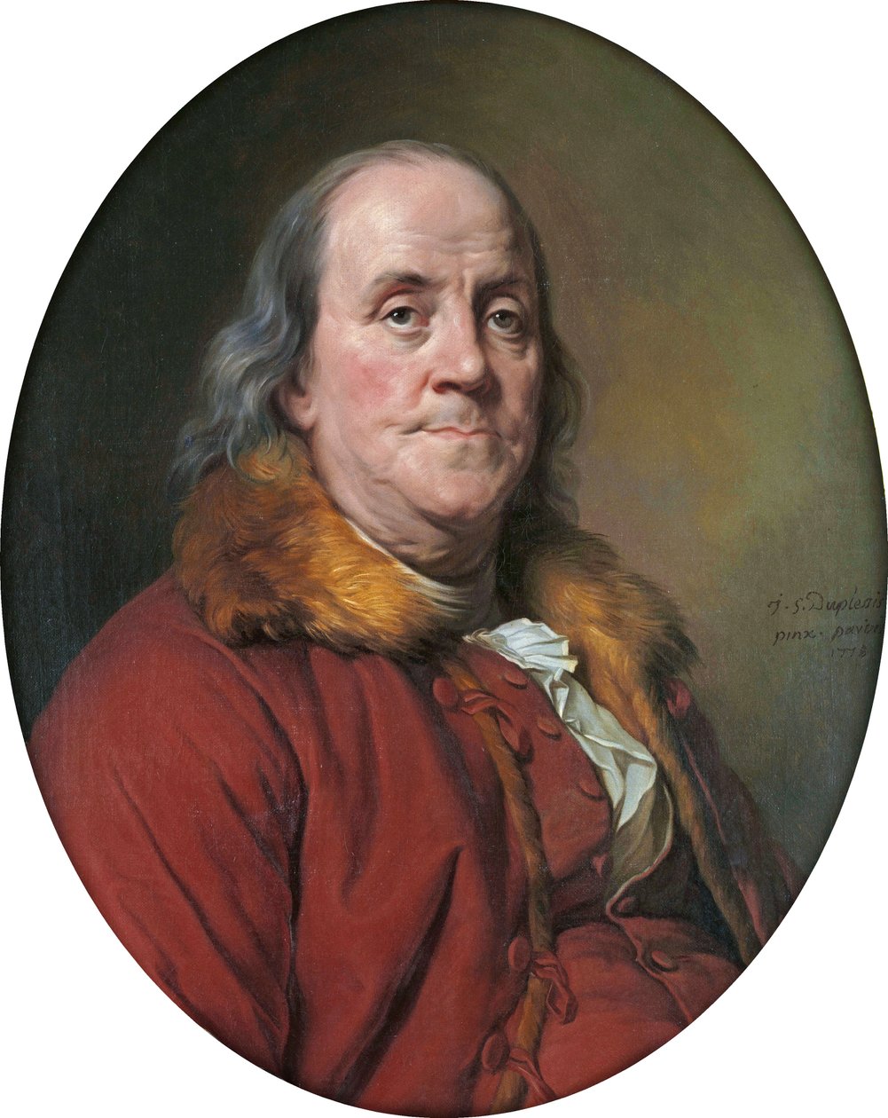 Portrét Benjamina Franklina (1706-1790) od Joseph Siffred Duplessis