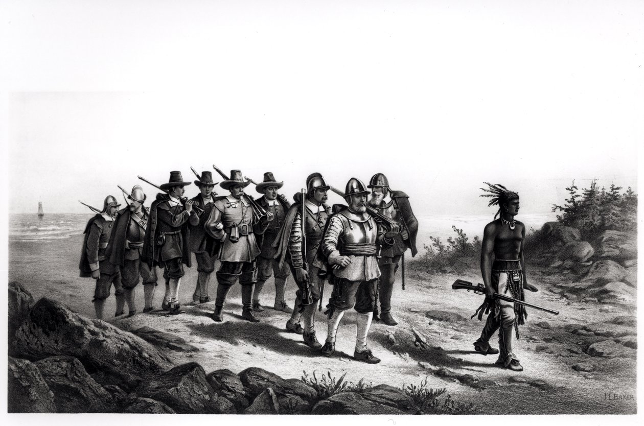 Pochod Milese Standishe, vyryl Armstrong und Co., 1873 od Joseph Baker