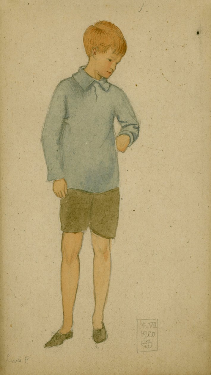 Lewis P., 14. července 1920 (tužka a wc na papíře) od Joseph Edward Southall