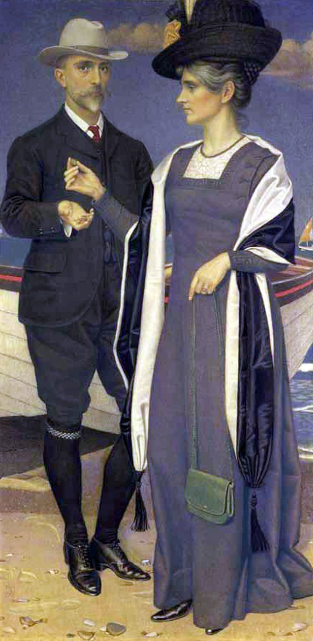 Achát (Portrét umělce a jeho ženy), 1911 (tempera na plátně) od Joseph Edward Southall