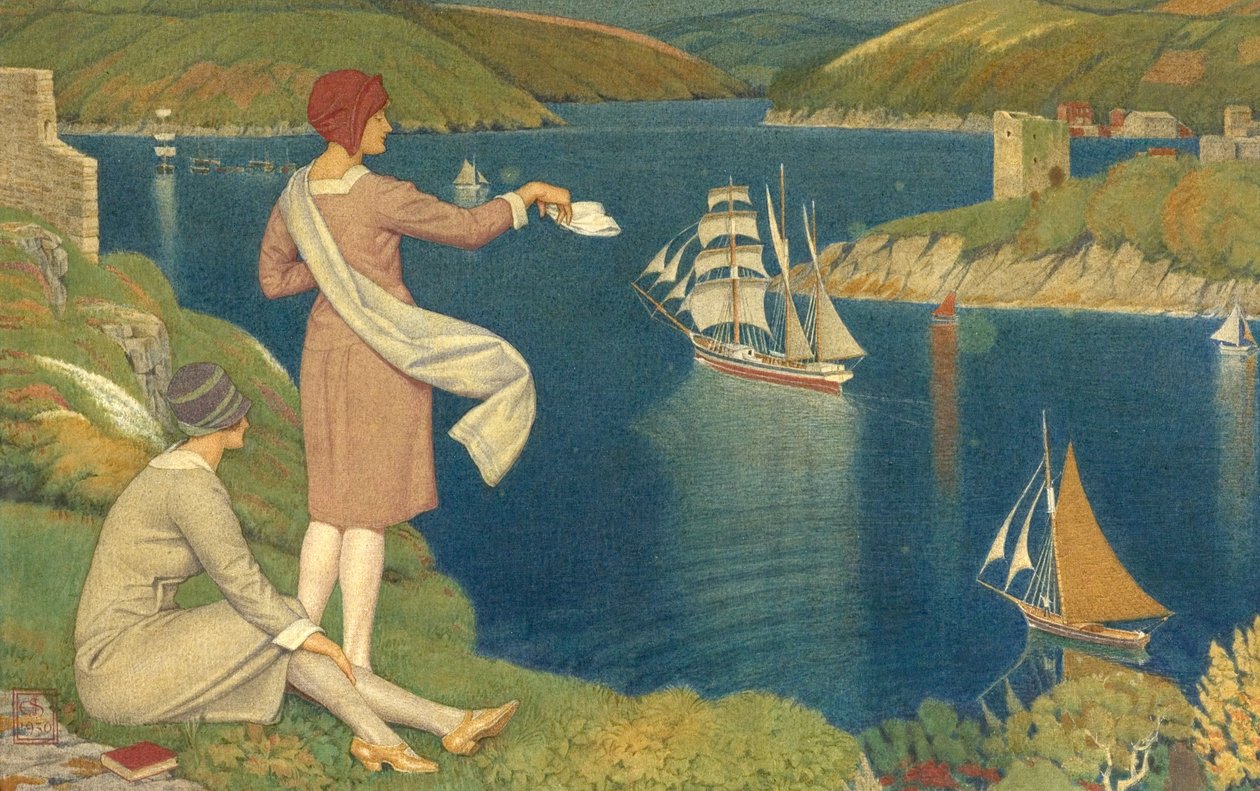 The Return, 1930 (tempera na látce (možná hedvábí)) od Joseph Edward Southall