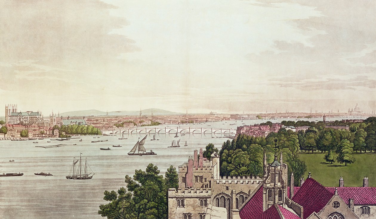 Pohled na Londýn z Lambeth, vyryl J.C Stadler (fl.1780-1812) 1795 od Joseph Farington