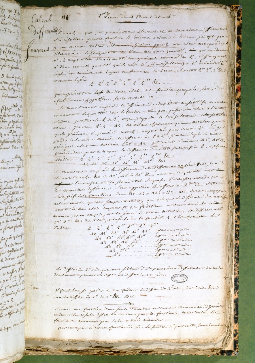 Ms 2044 Page od Calcul Differentiel et Integral od Joseph Fourier