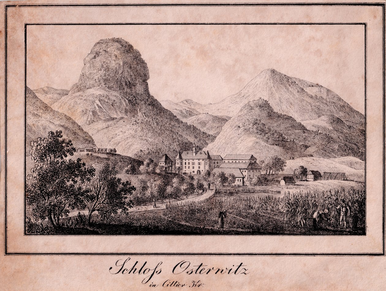 Zámek Osterwitz im Sanntal (Ojstrica u Sv. Jiří u Tábora) westlich Celje od Joseph Franz Kaiser