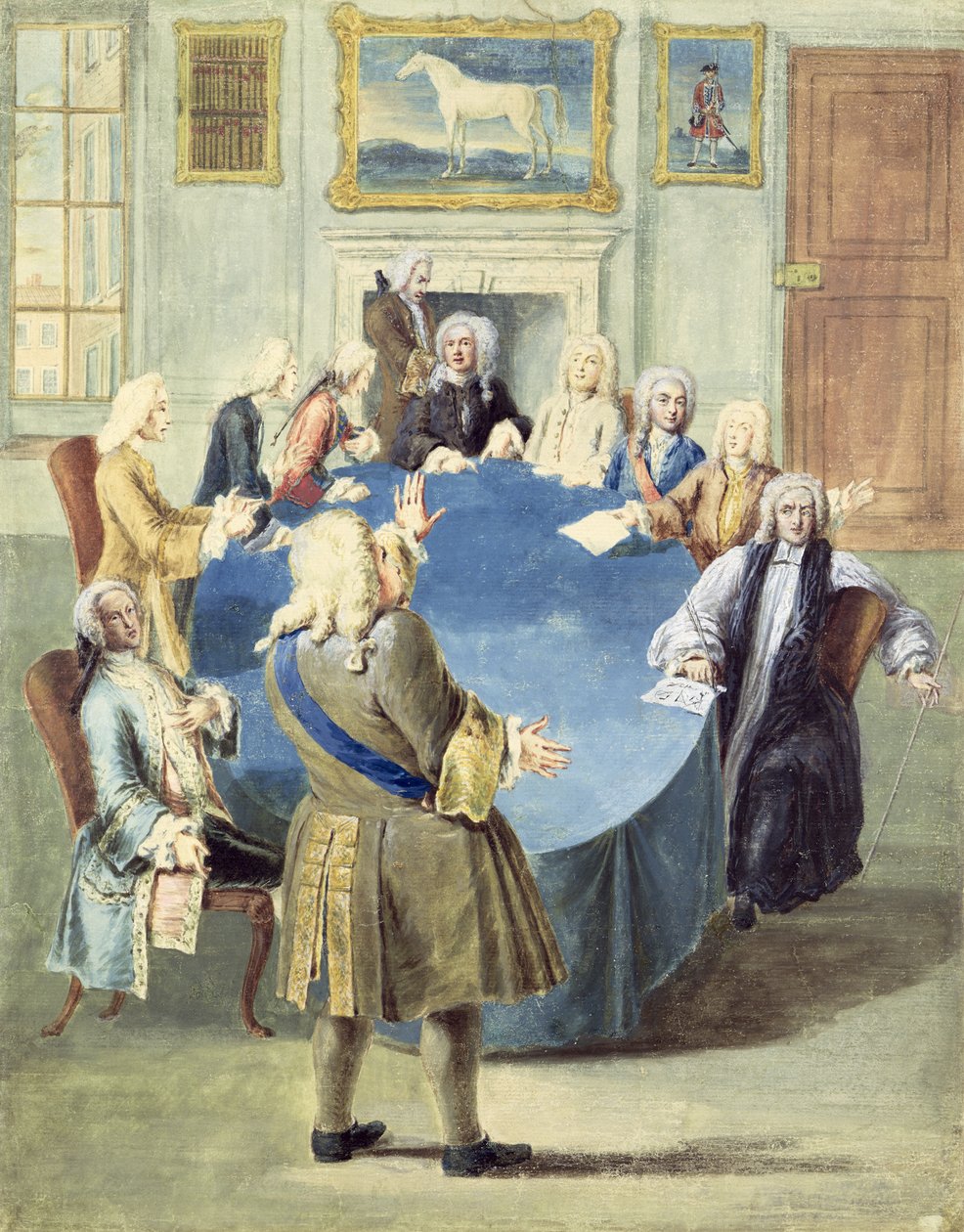 Sir Robert Walpole promlouvá ke svému kabinetu od Joseph Goupy