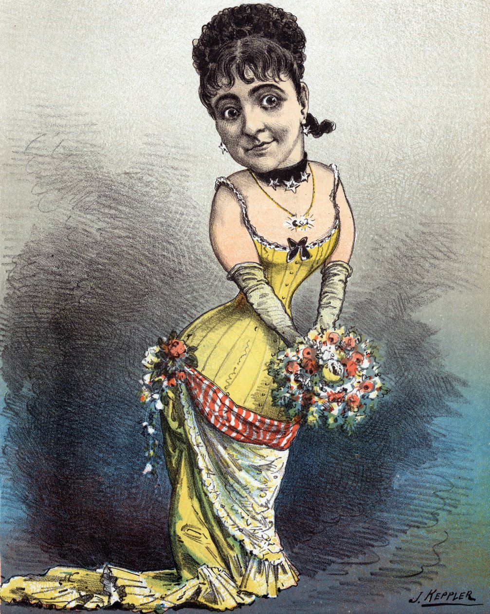 Adelina Patti, věčná primadona, 1881 od Joseph Keppler