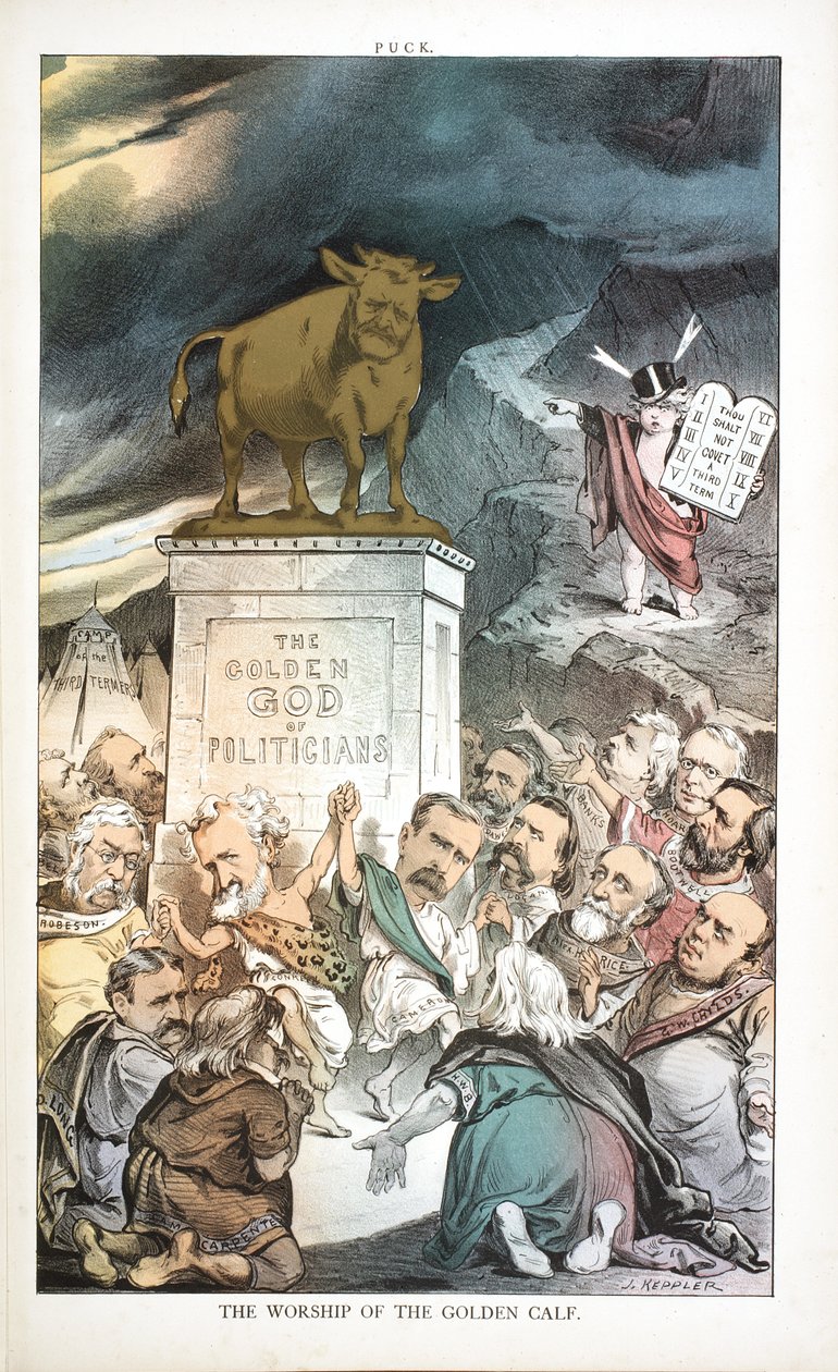 Uctívání zlatého telete, 1880 od Joseph Keppler