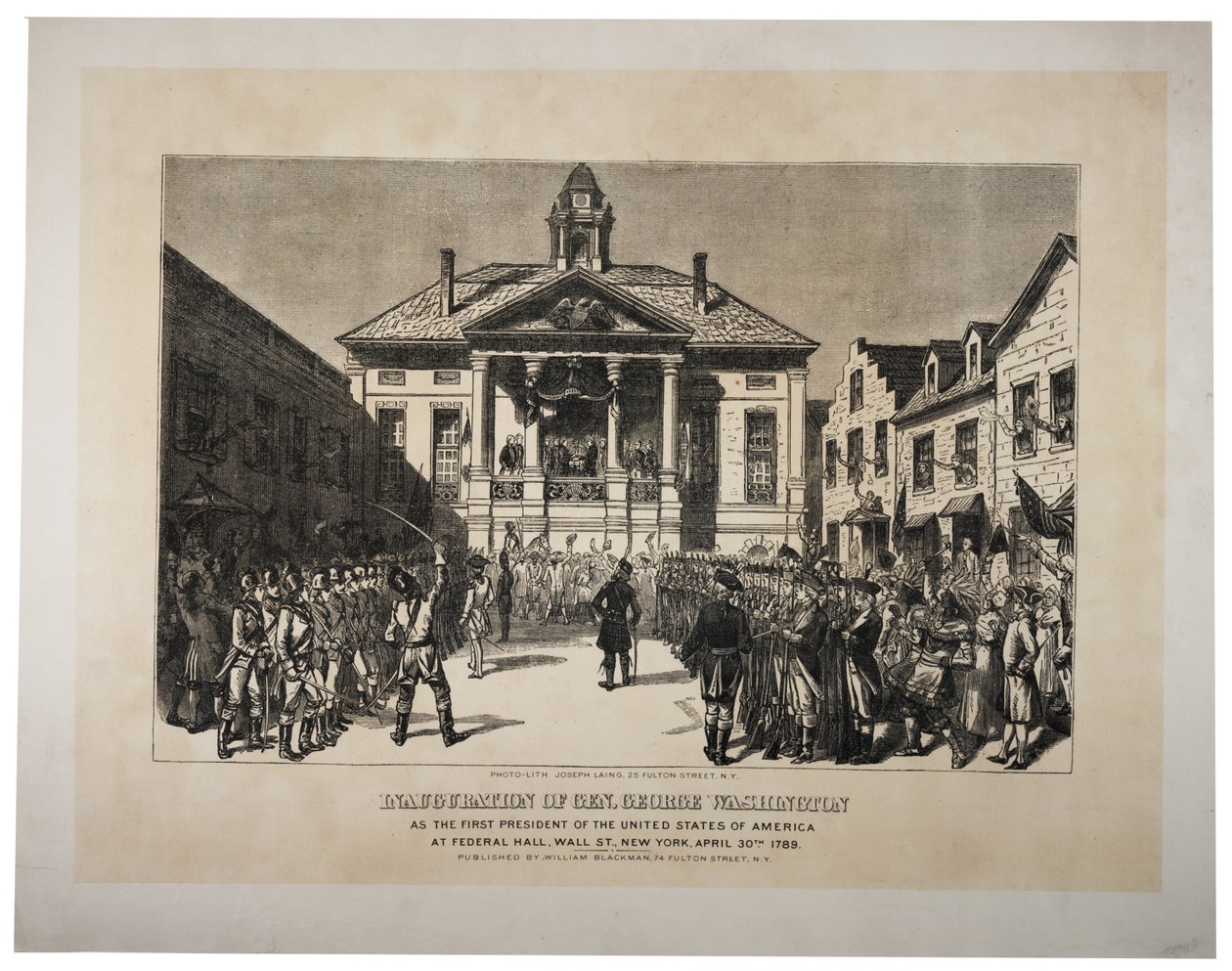 Inaugurace generála Washingtona prvním prezidentem Spojených států, cca 70. léta 19. století (fotodokumentace) od Joseph Laing