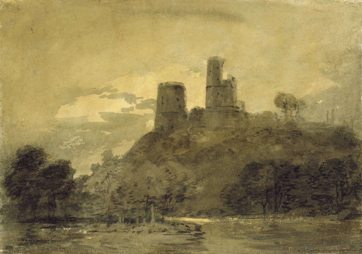 Hrad u řeky, měsíční svit od Joseph Mallord William Turner