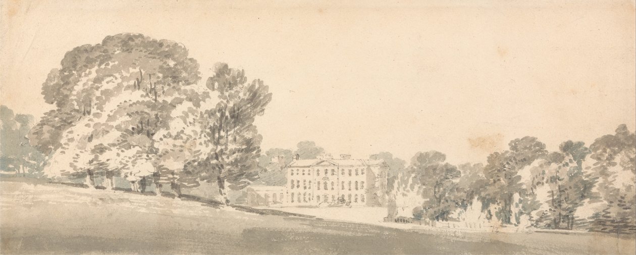 Třípatrový georgiánský dům v parku od Joseph Mallord William Turner