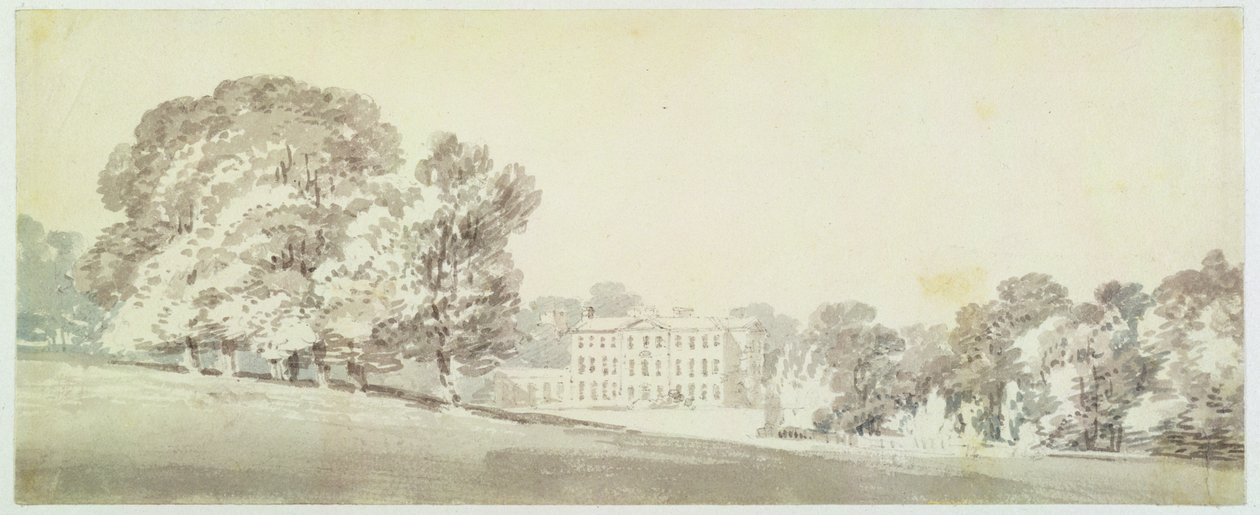 Třípatrový gruzínský dům v parku, kolem roku 1795 (přemytí grafitem na papíře) od Joseph Mallord William Turner