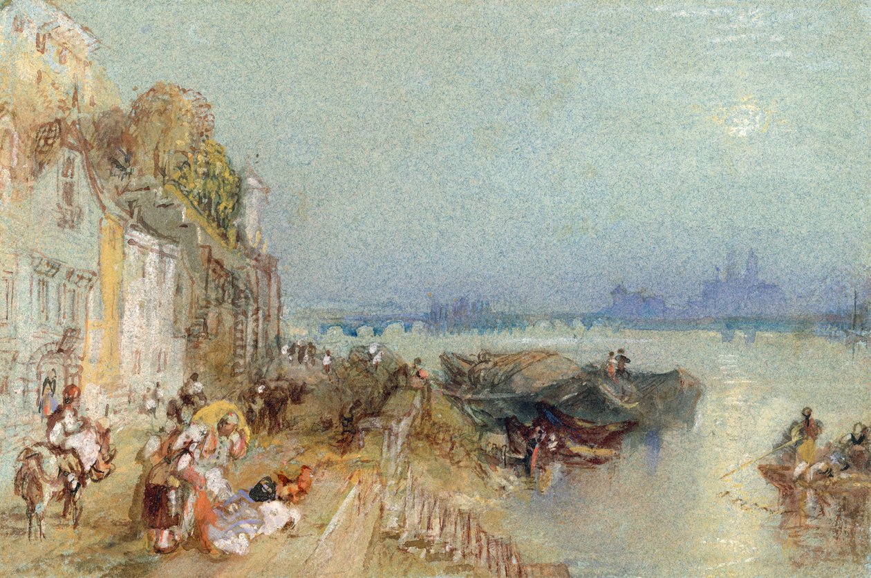 Andernach, 1817 (čb perem a černou tuší na vliesovém papíře) od Joseph Mallord William Turner