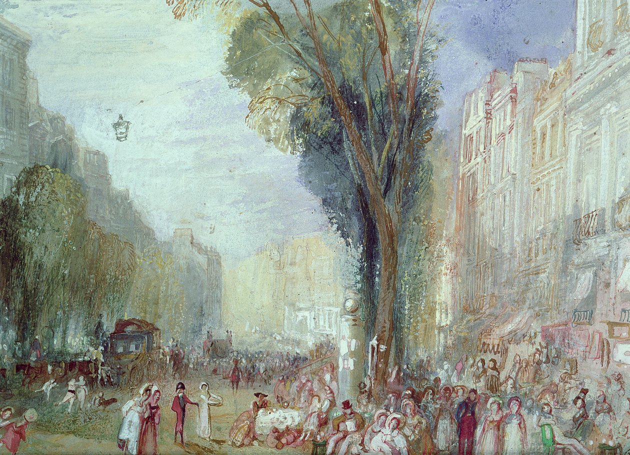 Boulevard des Italiens, Paříž od Joseph Mallord William Turner