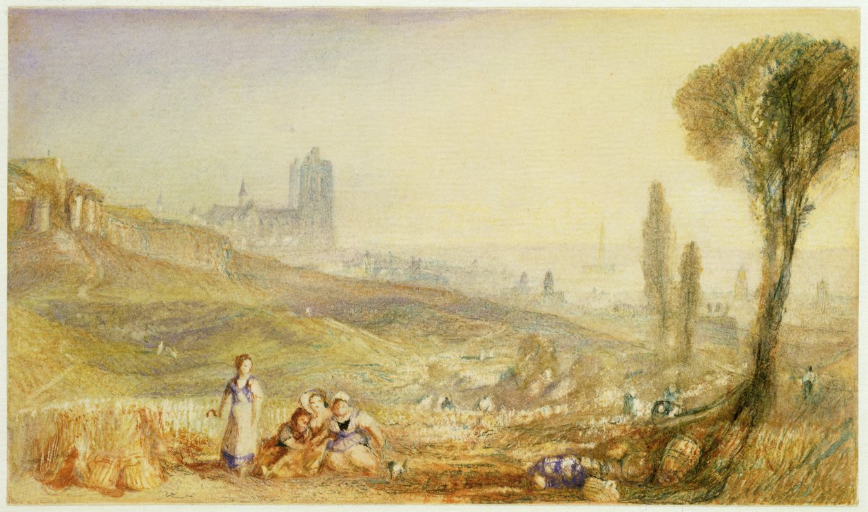 Brusel - Pohled do dálky (Wc s barvou karoserie na papíře) od Joseph Mallord William Turner