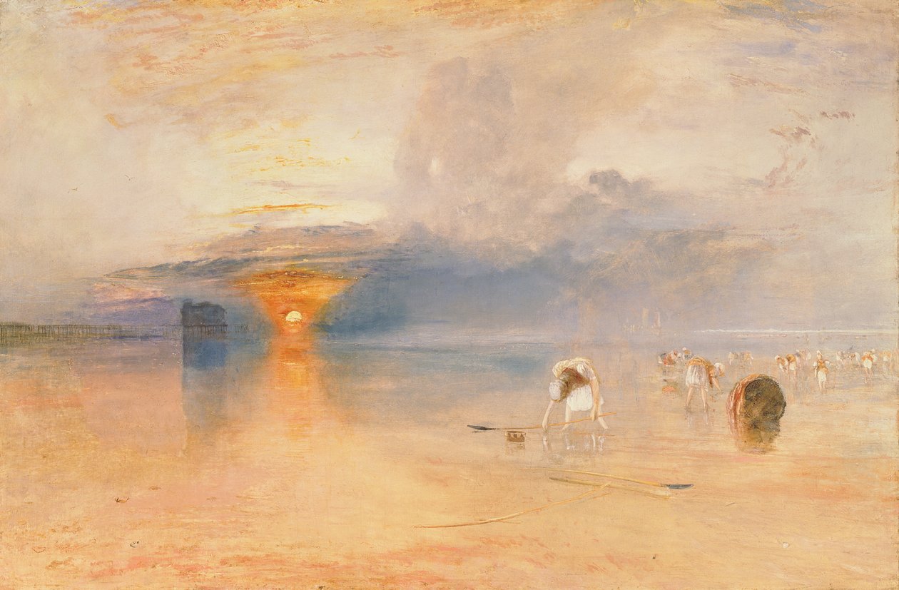 Calaiské písky za odlivu vody, Poissards sbírají návnadu, 1830 od Joseph Mallord William Turner