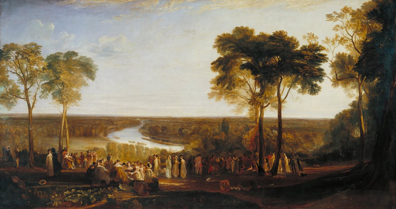 Anglie- Richmond Hill, v den narozenin prince vladaře od Joseph Mallord William Turner